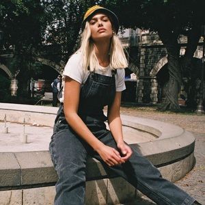 AEROPOSTALE gray denim overalls pants jeans